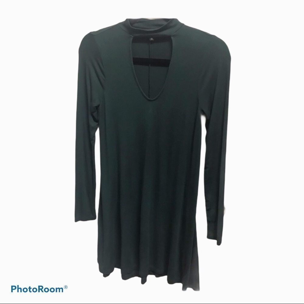 Express Dark Green Swing dress with halter neck XS